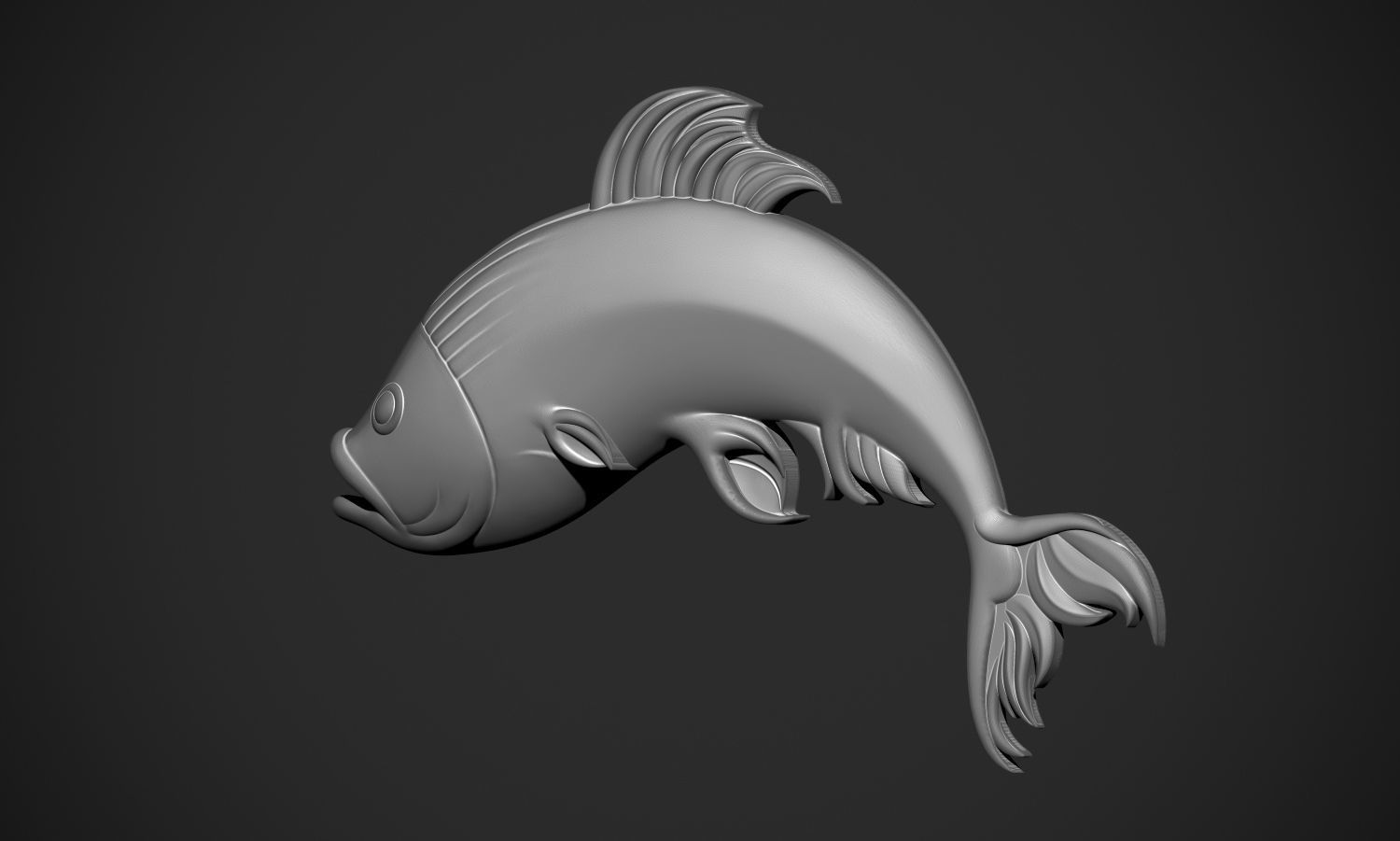 Fish Pendant or Relief 3D print model_20