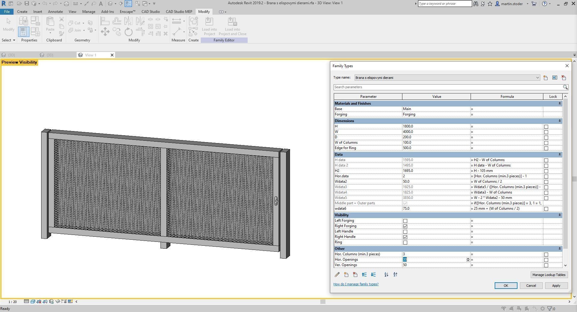 Sliding gate or door - Full parametric Revit Family 3D model_16