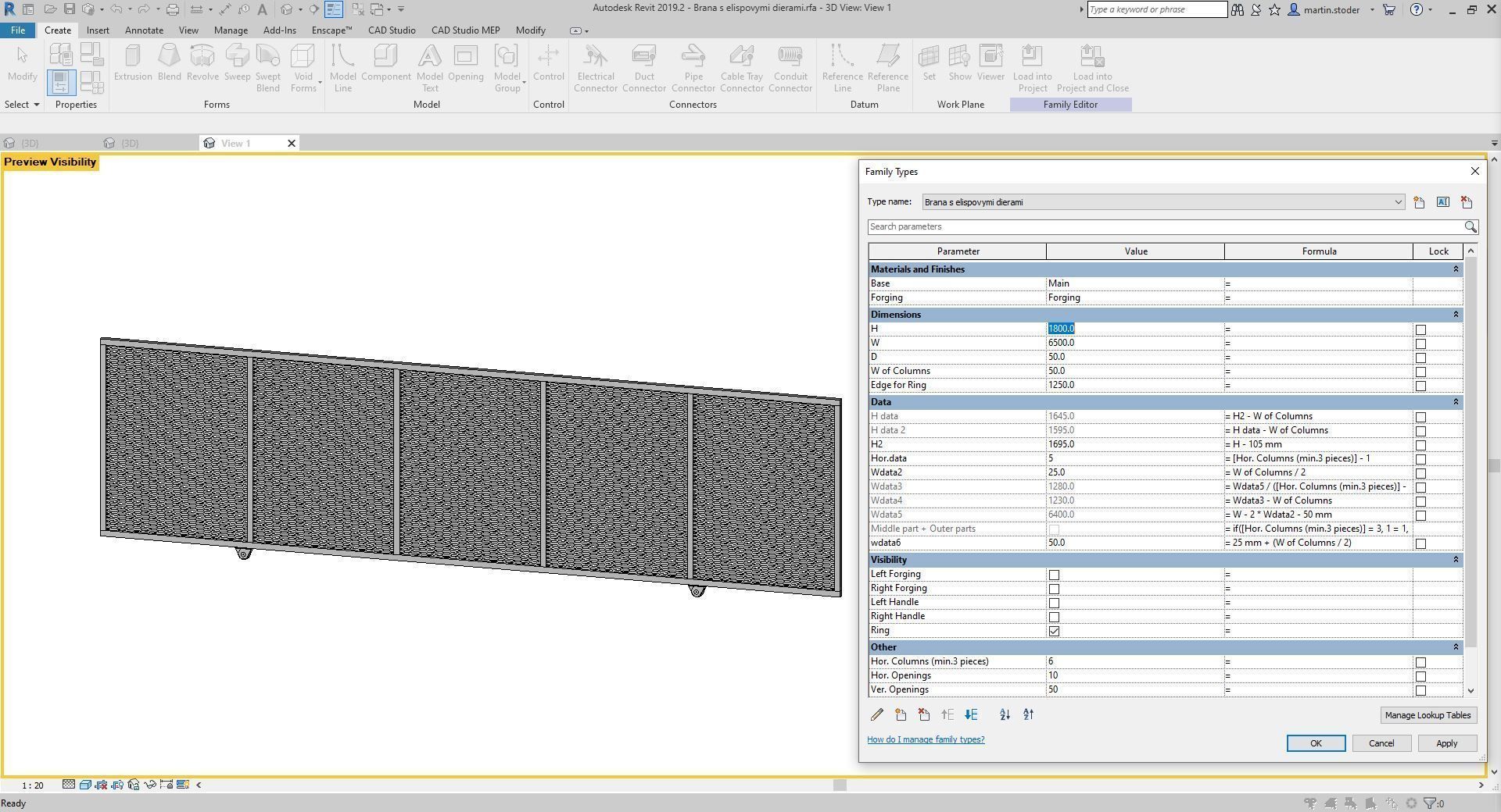 Sliding gate or door - Full parametric Revit Family 3D model_7