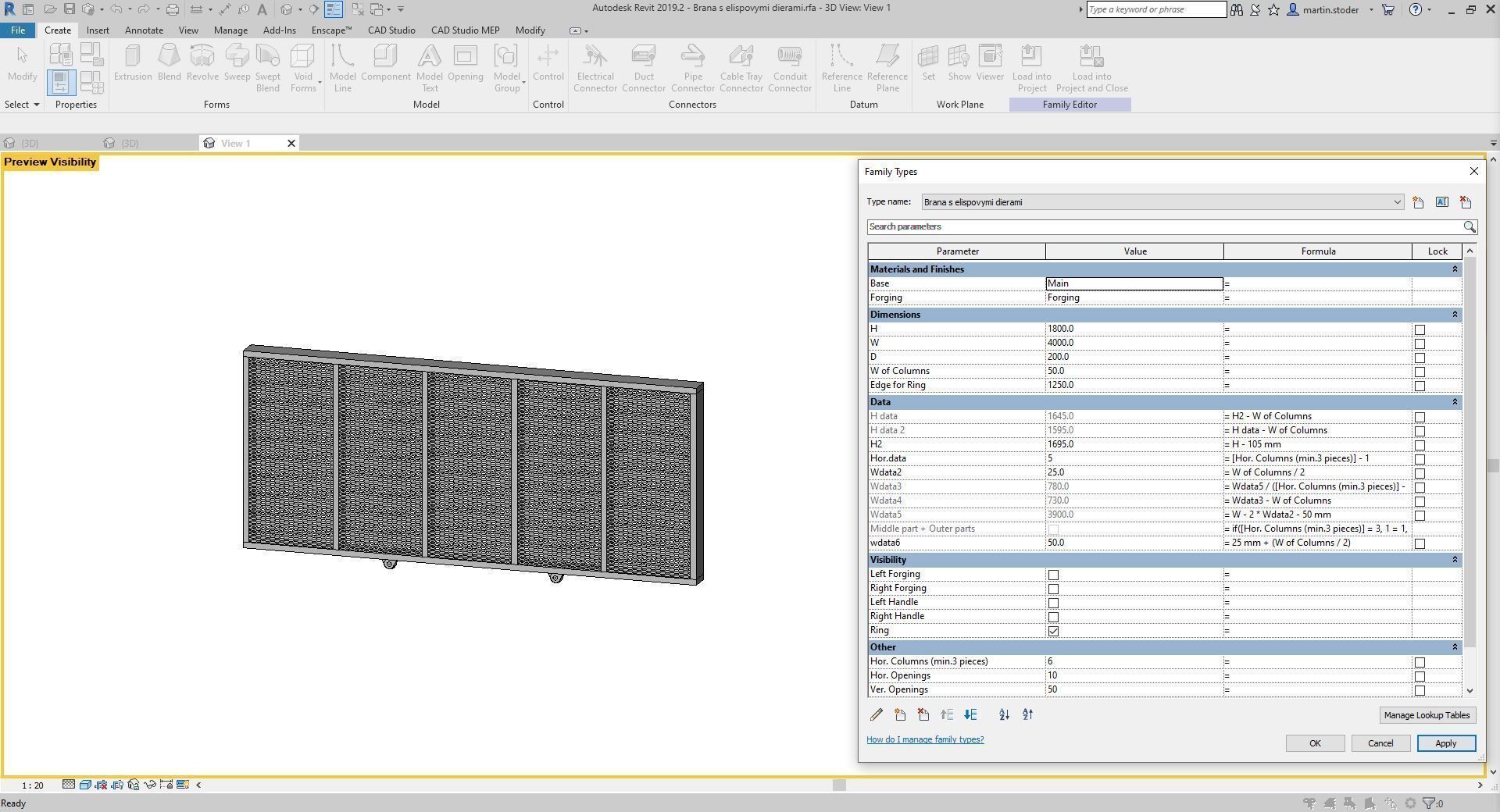 Sliding gate or door - Full parametric Revit Family 3D model_9