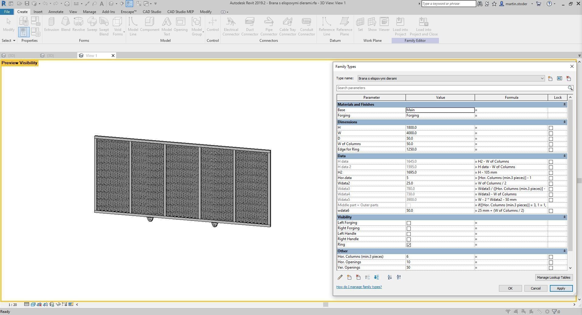 Sliding gate or door - Full parametric Revit Family 3D model_8
