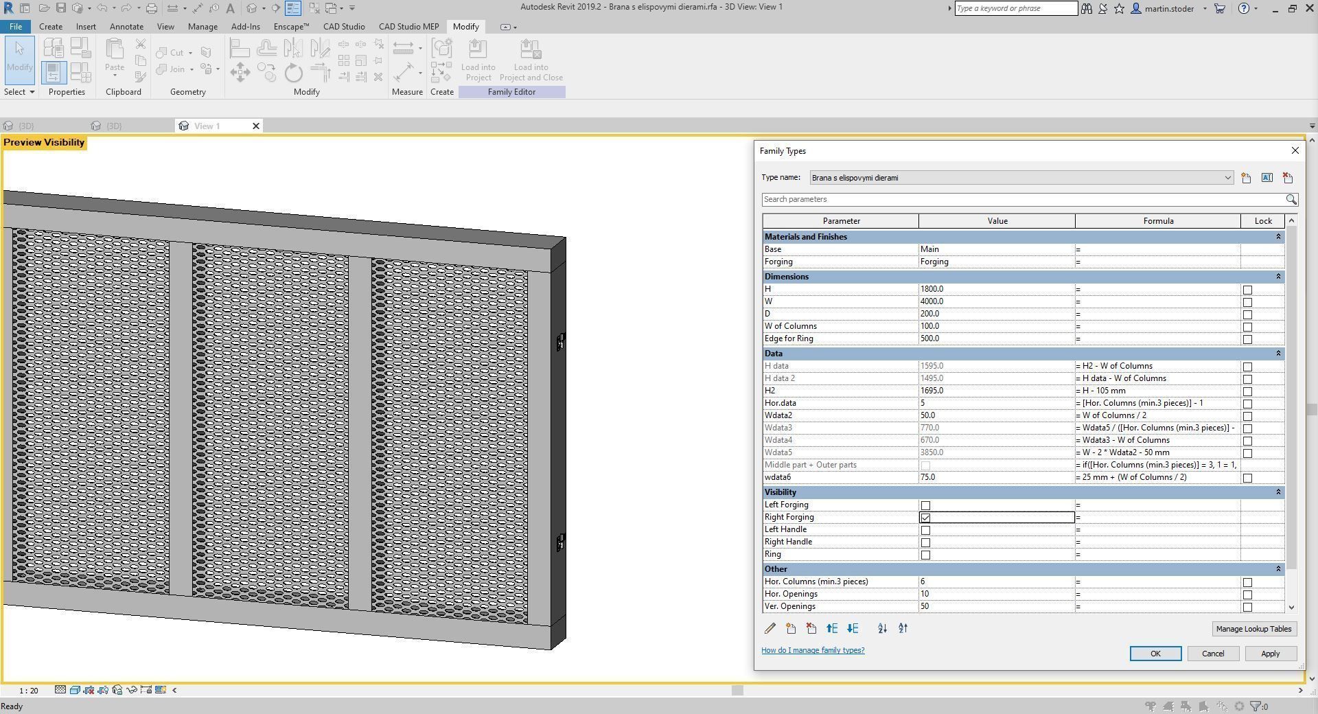 Sliding gate or door - Full parametric Revit Family 3D model_12