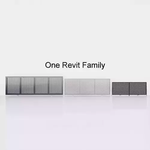 Sliding gate or door - Full parametric Revit Family 3D model Sliding gate or door - Full parametric Revit Family 3D model