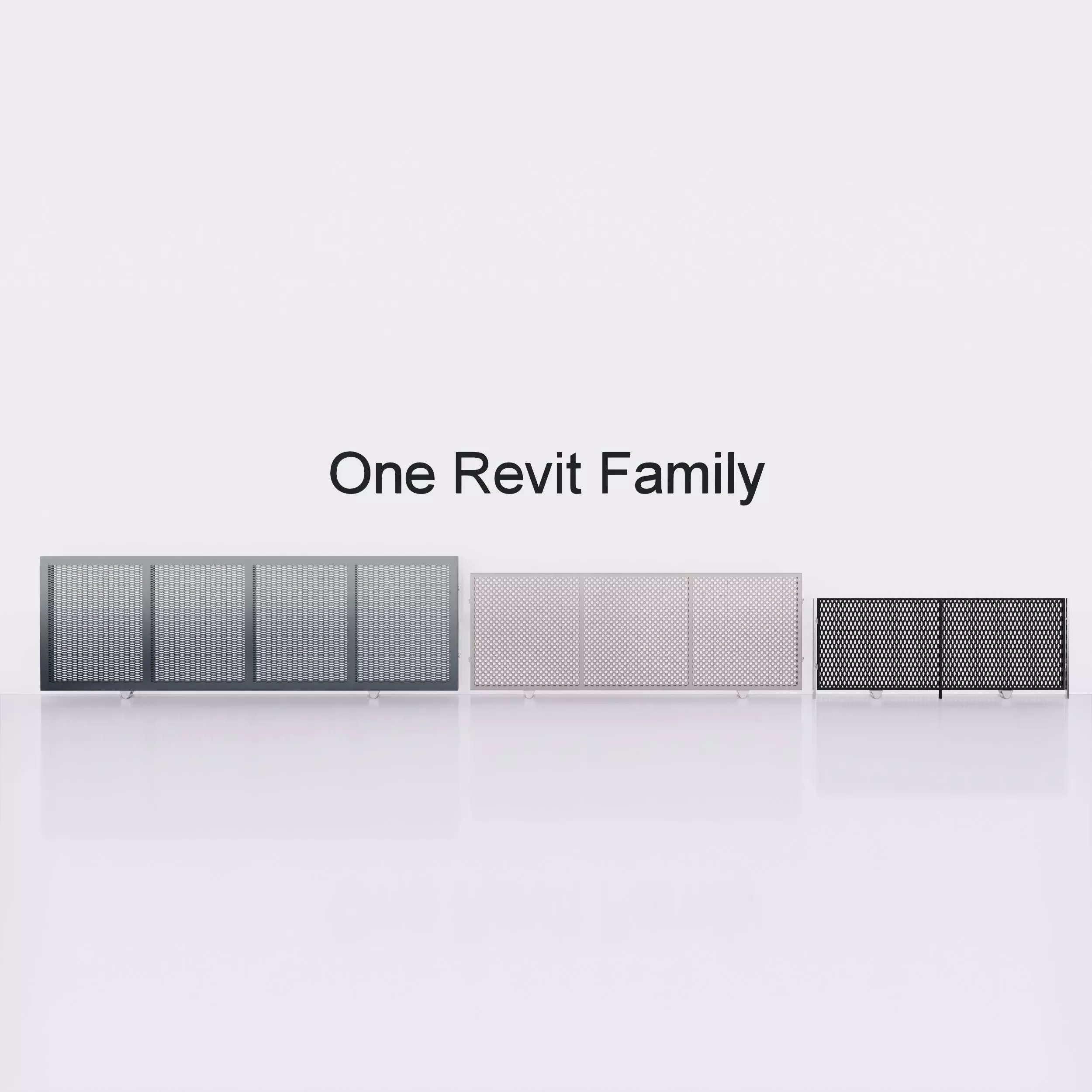Sliding gate or door - Full parametric Revit Family 3D model_0