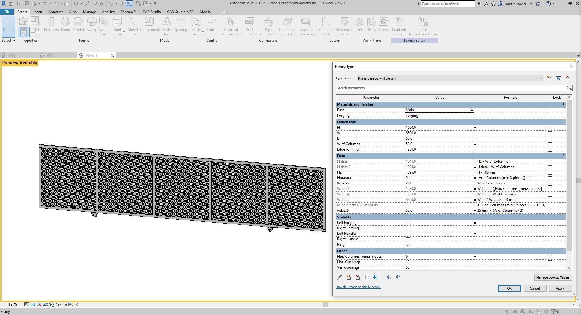 Sliding gate or door - Full parametric Revit Family 3D model_6
