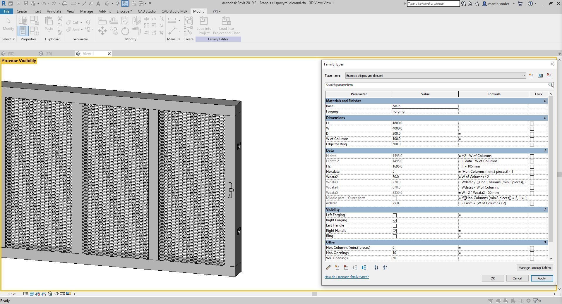 Sliding gate or door - Full parametric Revit Family 3D model_13