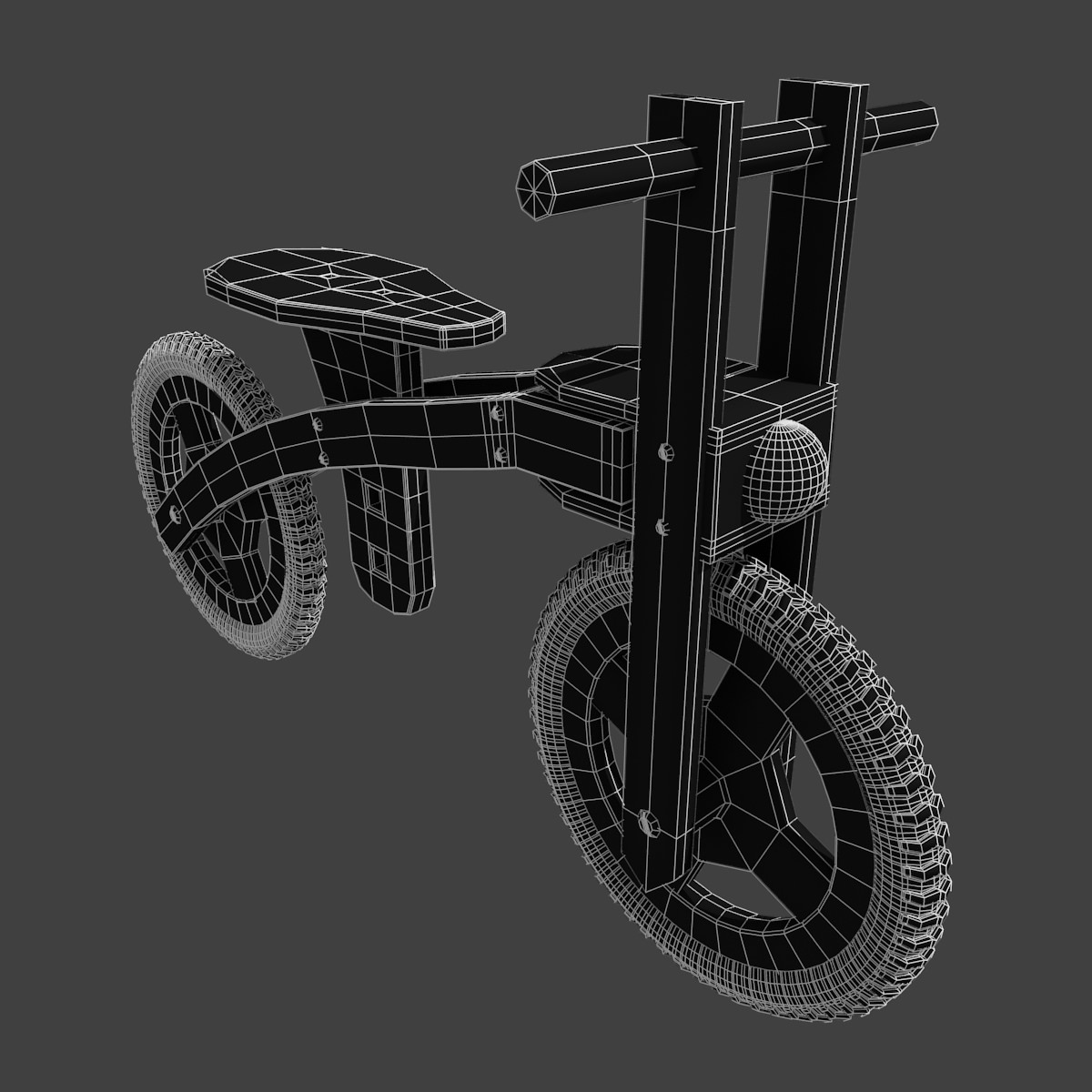 Kids Bicycle Free low-poly 3D model_8