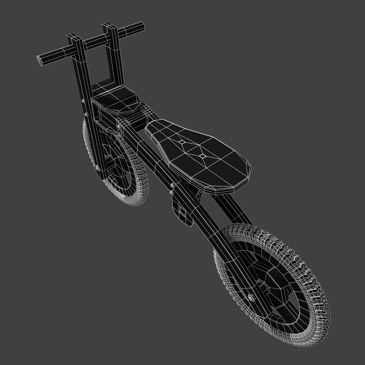 Kids Bicycle Free low-poly 3D model_9