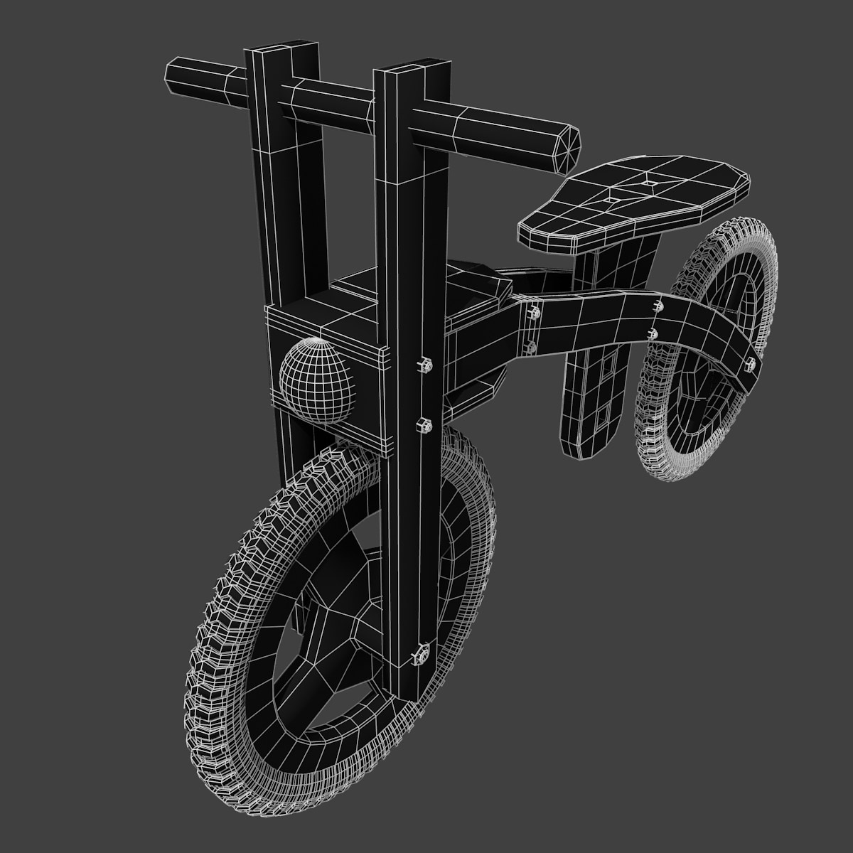 Kids Bicycle Free low-poly 3D model_10