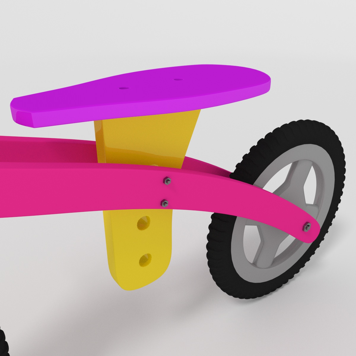 Kids Bicycle Free low-poly 3D model_3