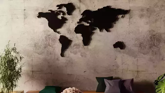 3D World Map - 3D Printable 3D print model