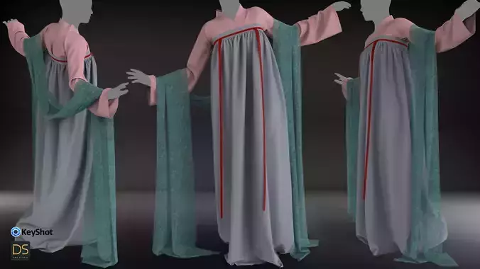 Asian outfit 3D model