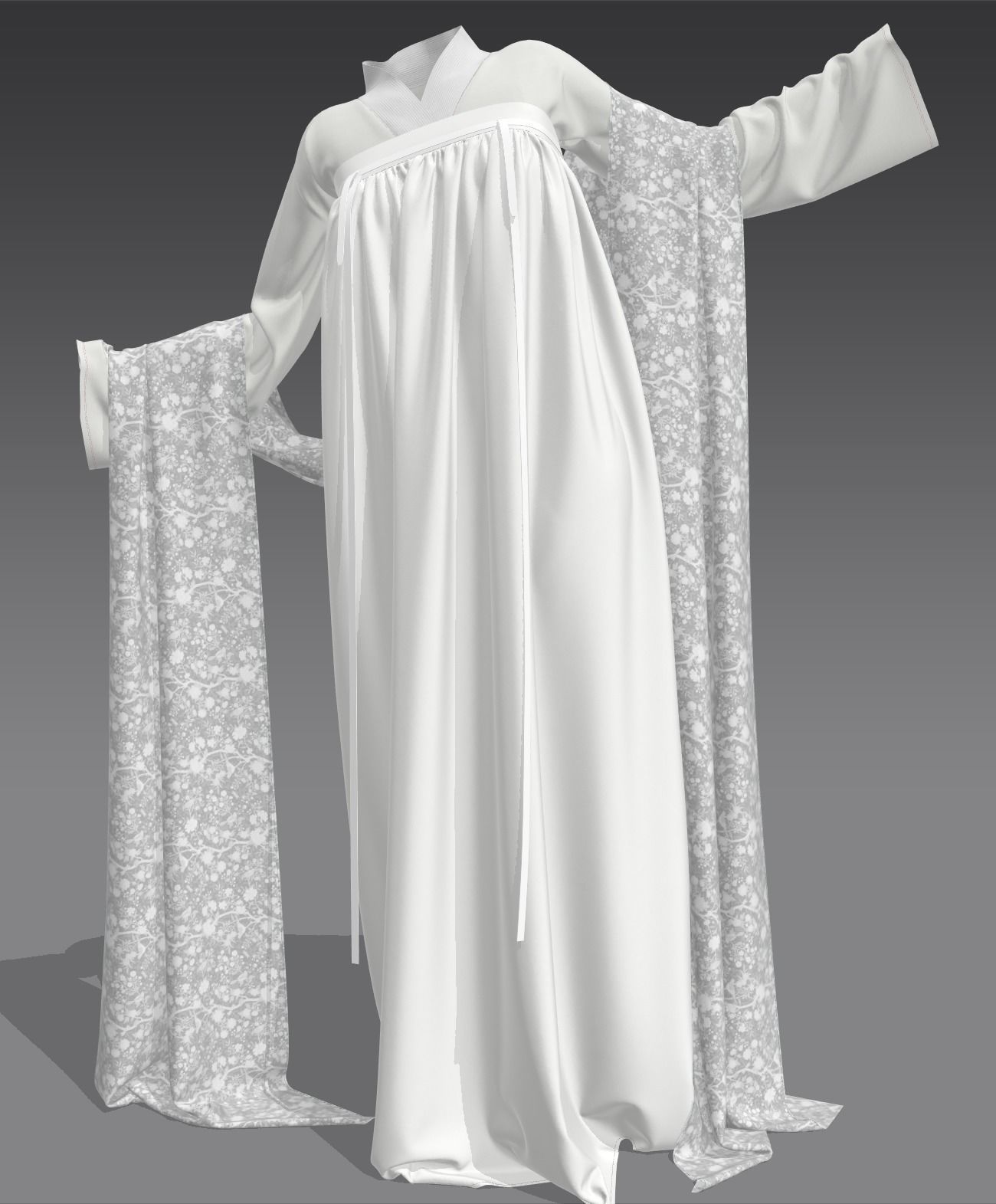 Asian outfit 3D model_1