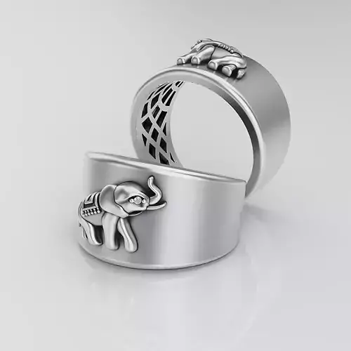 Ring elephant 3D print model