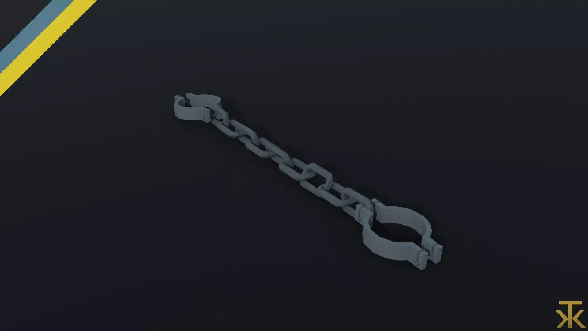 Cartoon shackles Polygonal Style Low-poly 3D model