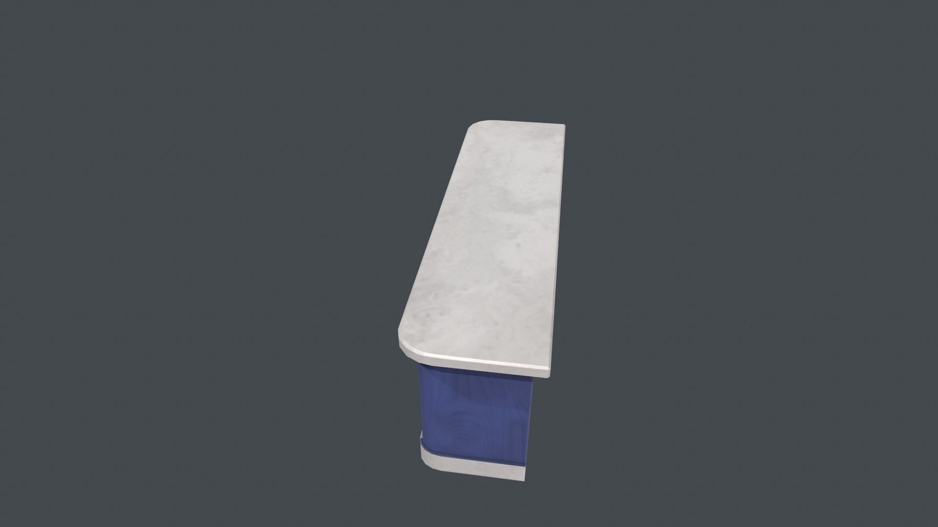 Blue and White Front Desk Low-poly 3D model_3