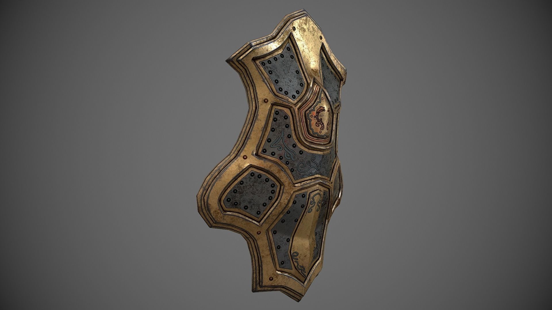 Low poly fantasy magical shield Low-poly 3D model_2