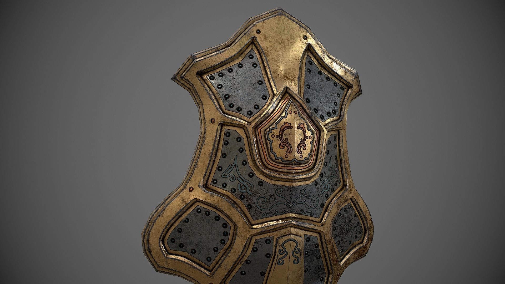 Low poly fantasy magical shield Low-poly 3D model_8