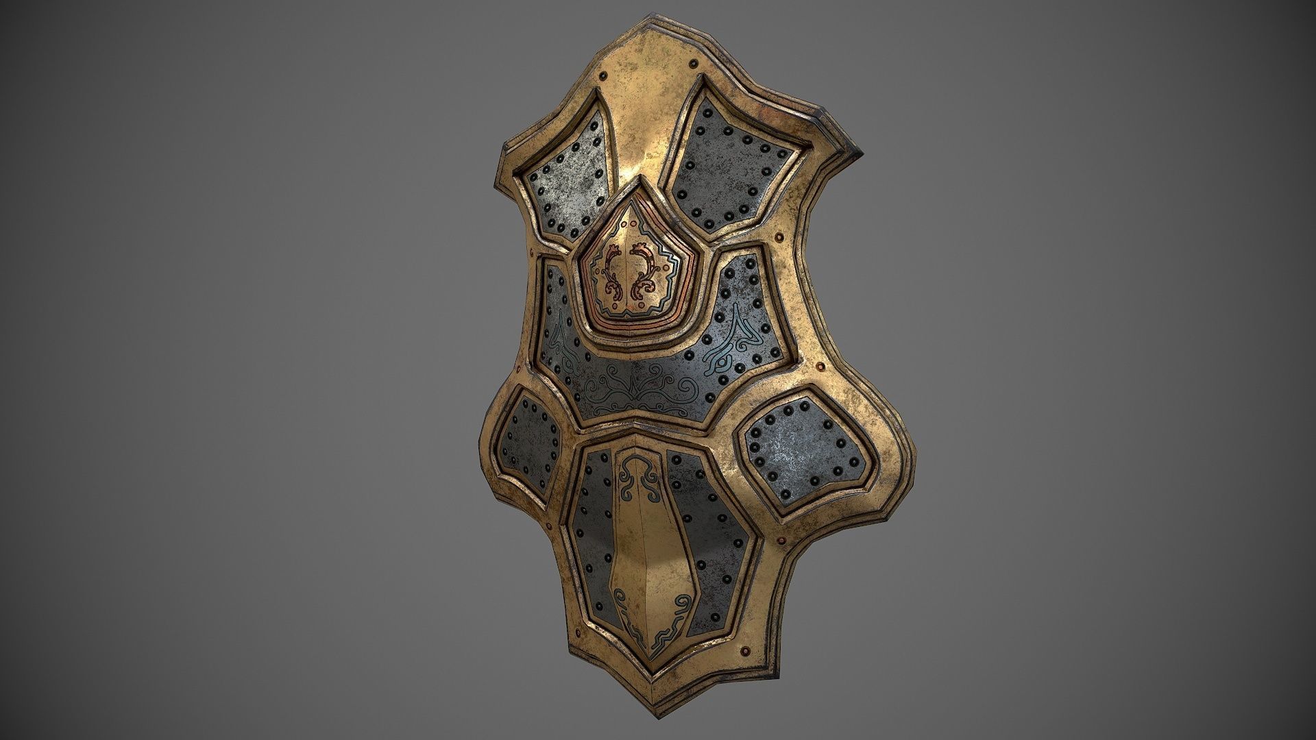 Low poly fantasy magical shield Low-poly 3D model_0