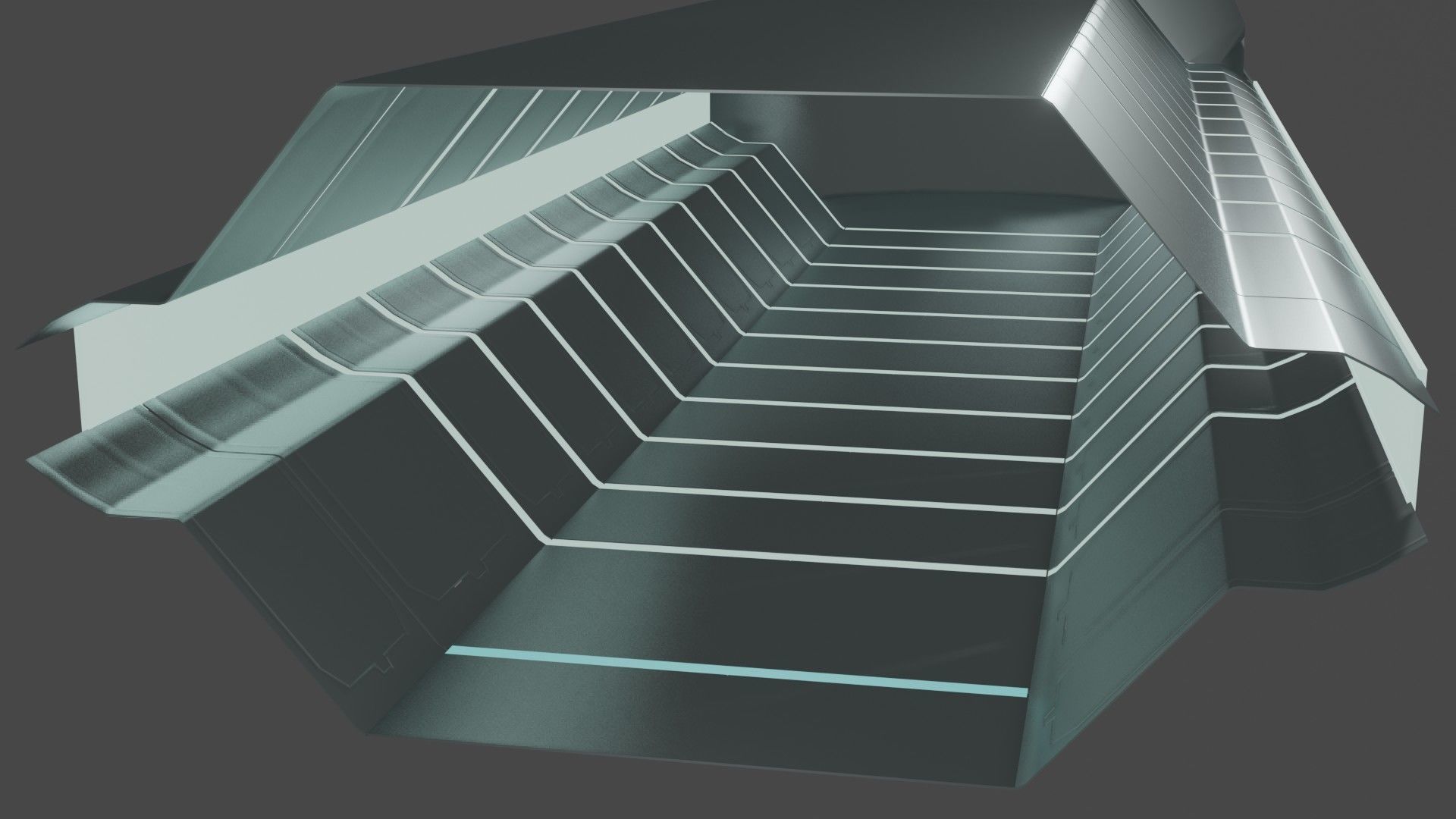 tunnel room scifi 3D model_1