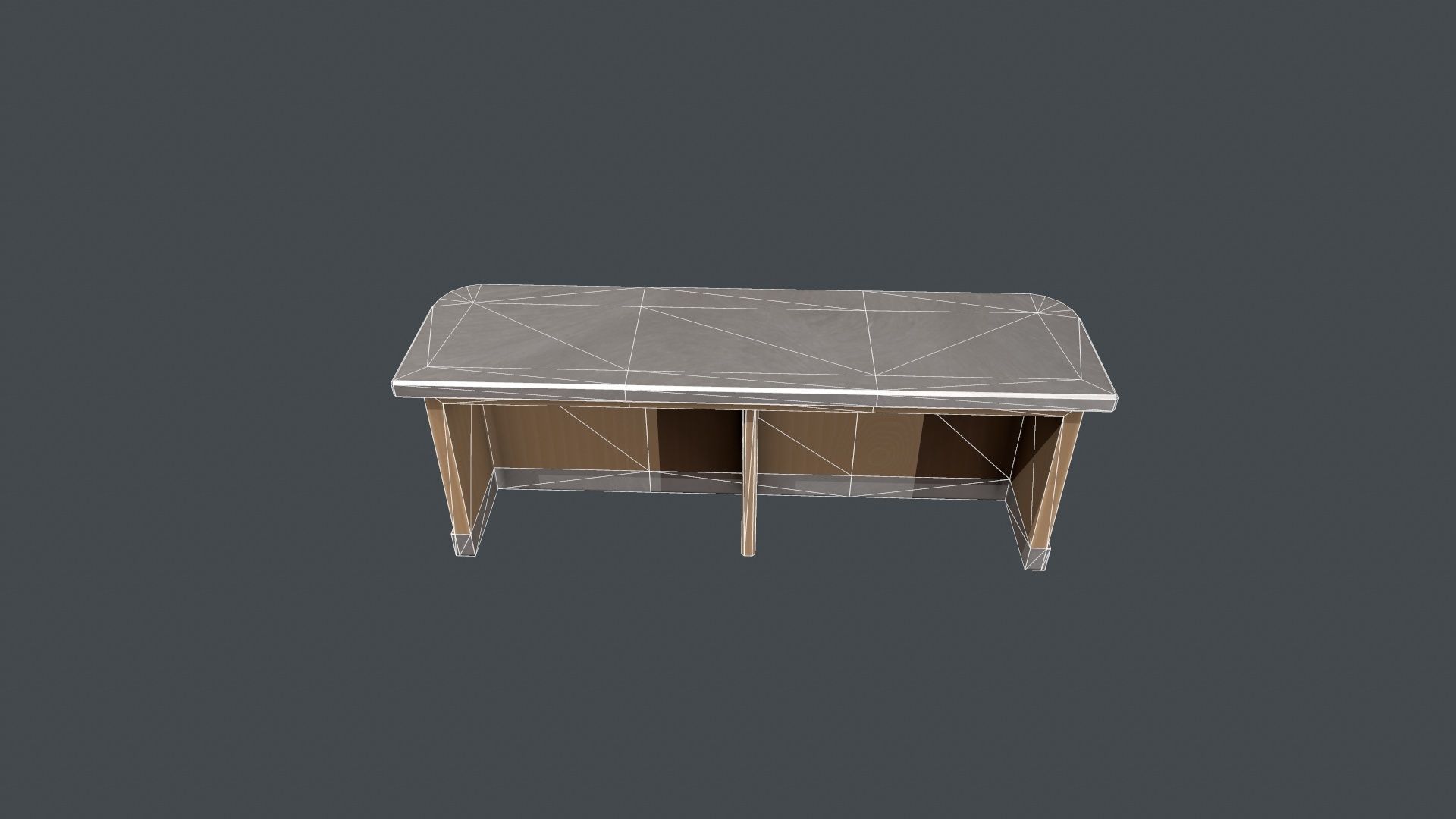 Silver and Wood Front Desk Low-poly 3D model_14