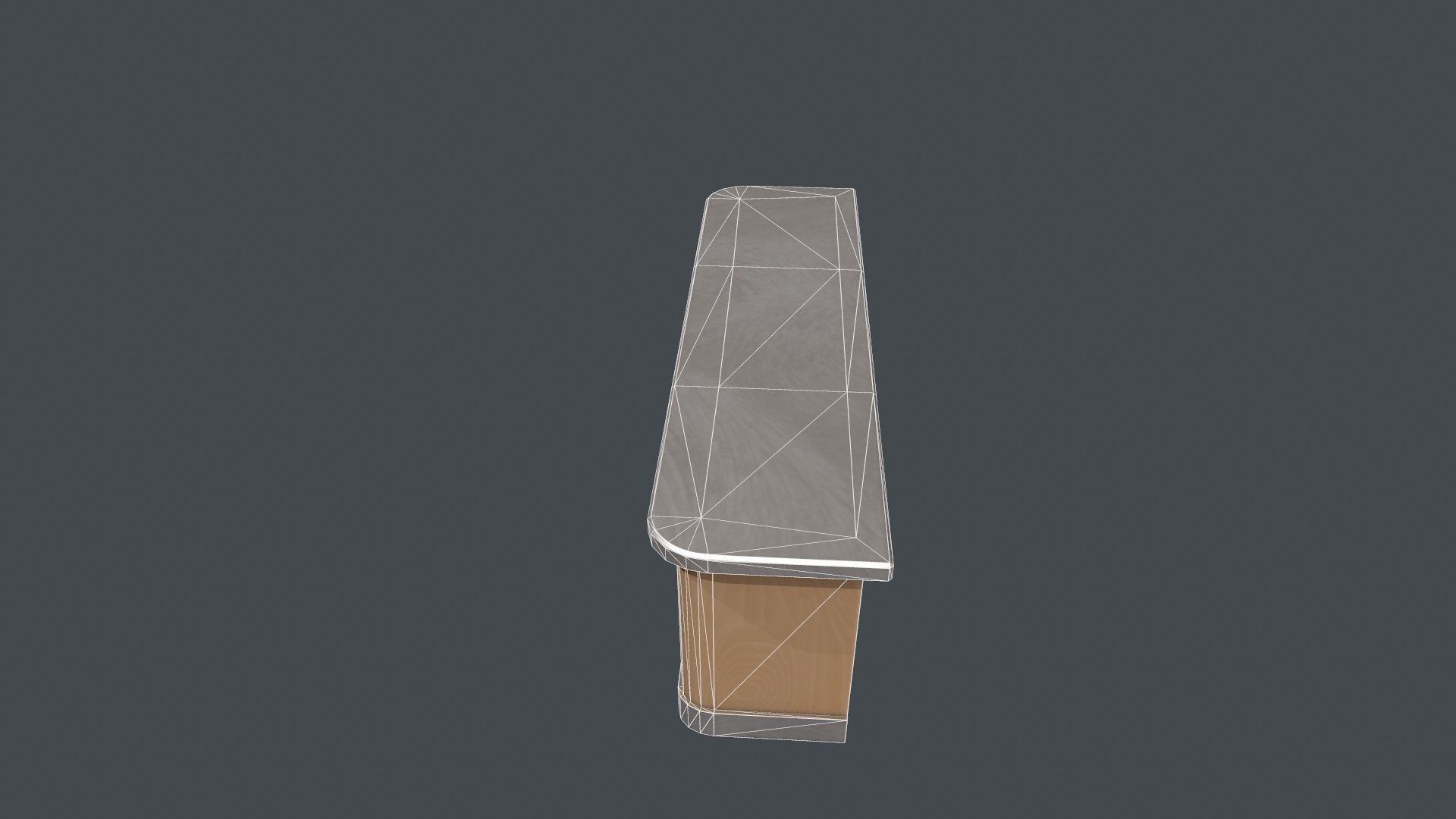 Silver and Wood Front Desk Low-poly 3D model_12