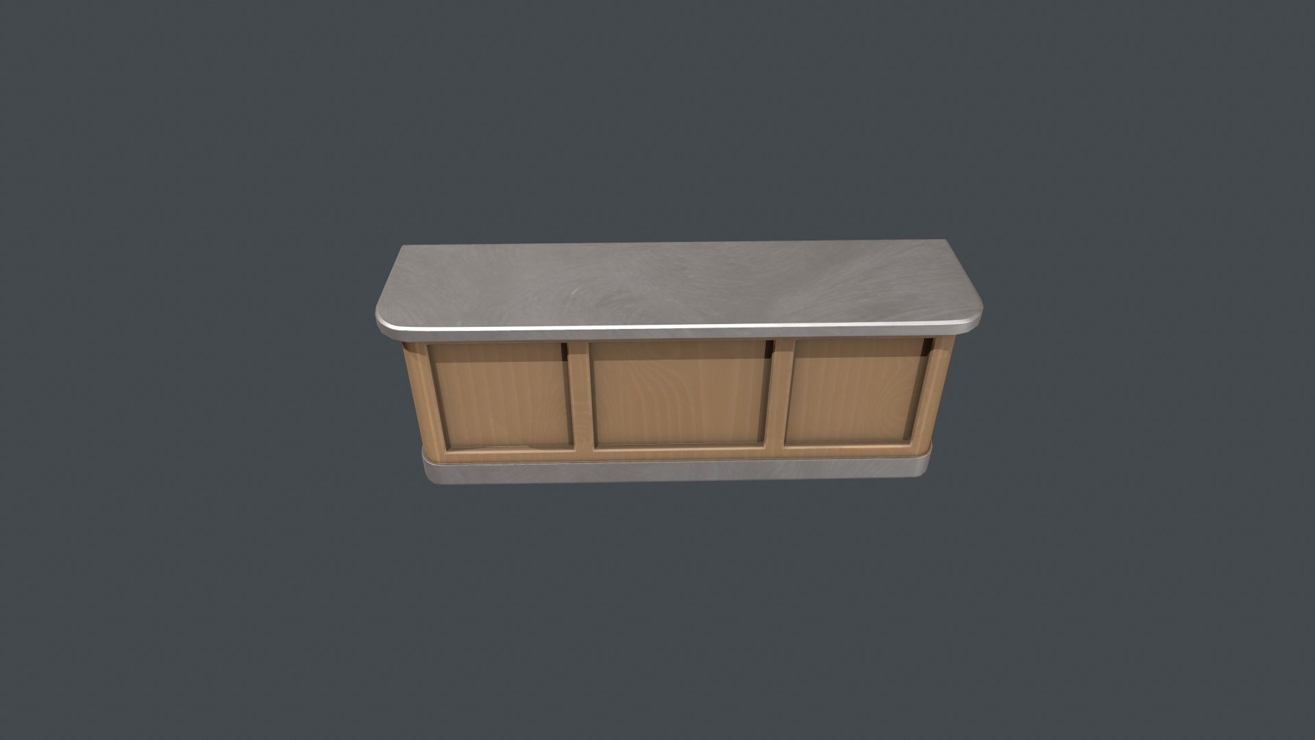Silver and Wood Front Desk Low-poly 3D model_8
