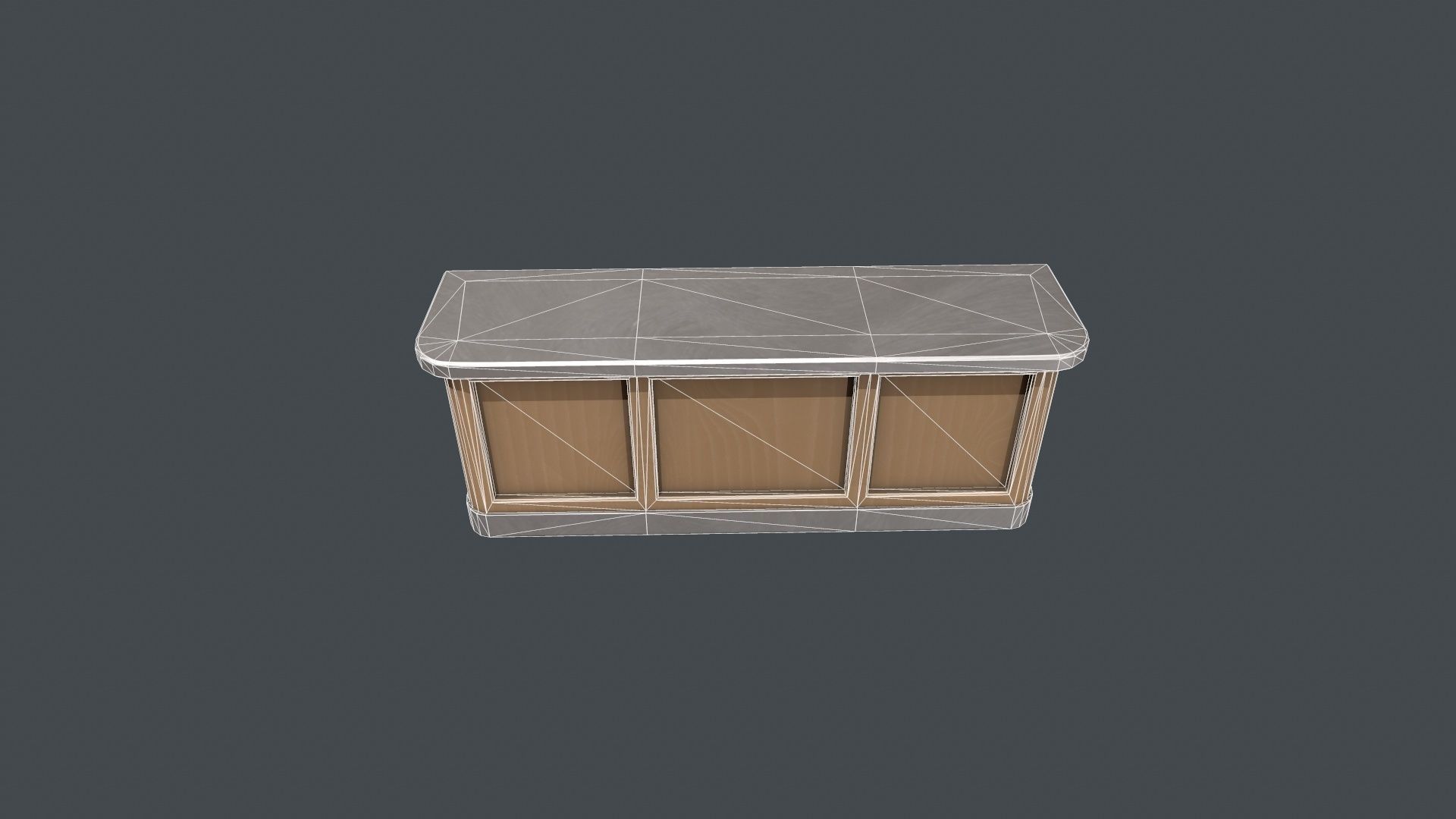 Silver and Wood Front Desk Low-poly 3D model_10