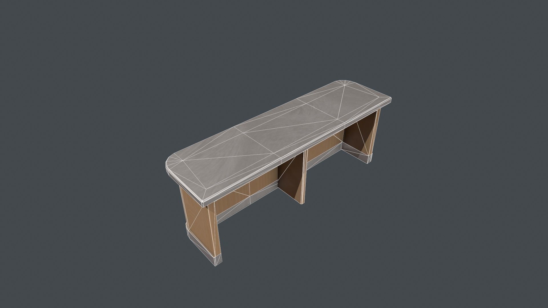 Silver and Wood Front Desk Low-poly 3D model_13