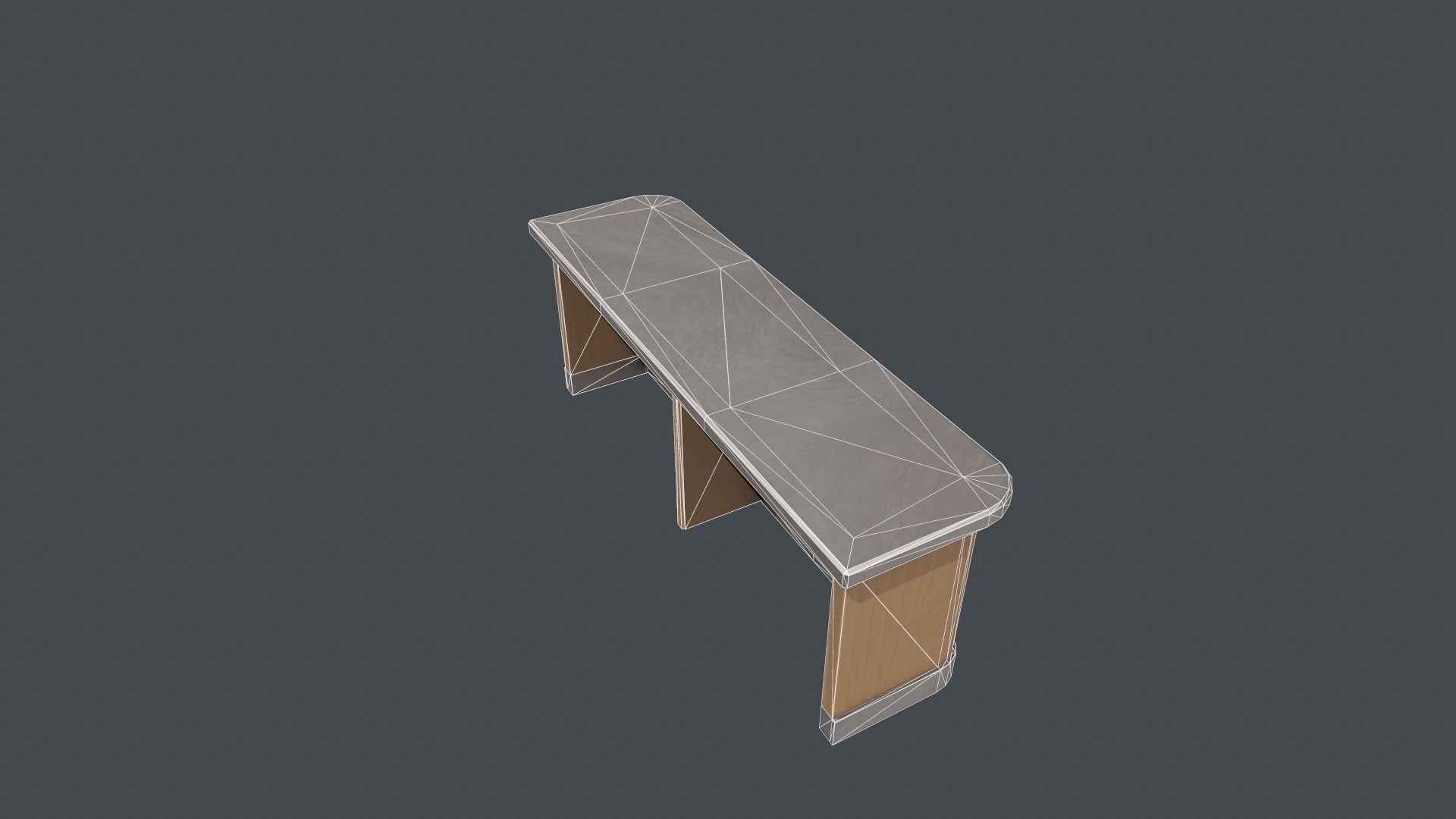 Silver and Wood Front Desk Low-poly 3D model_15