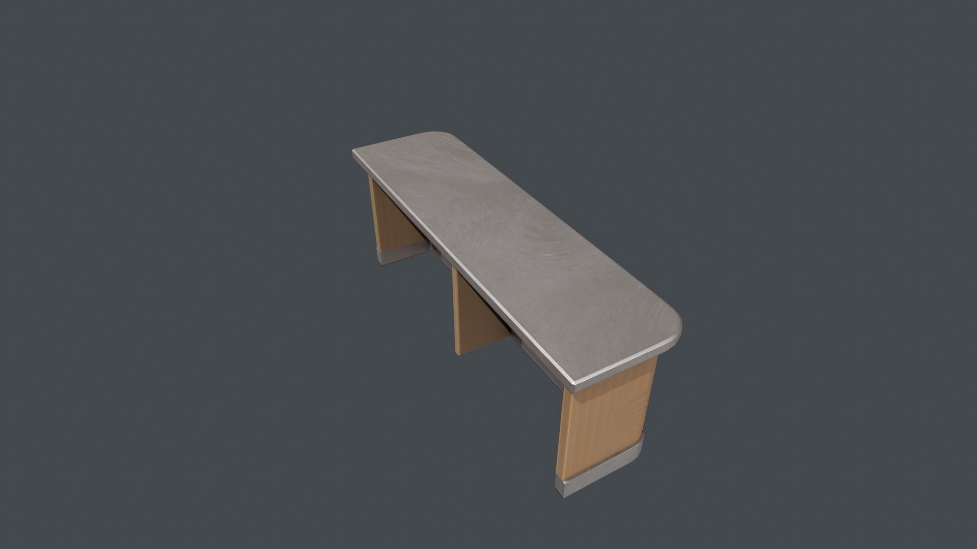 Silver and Wood Front Desk Low-poly 3D model_7