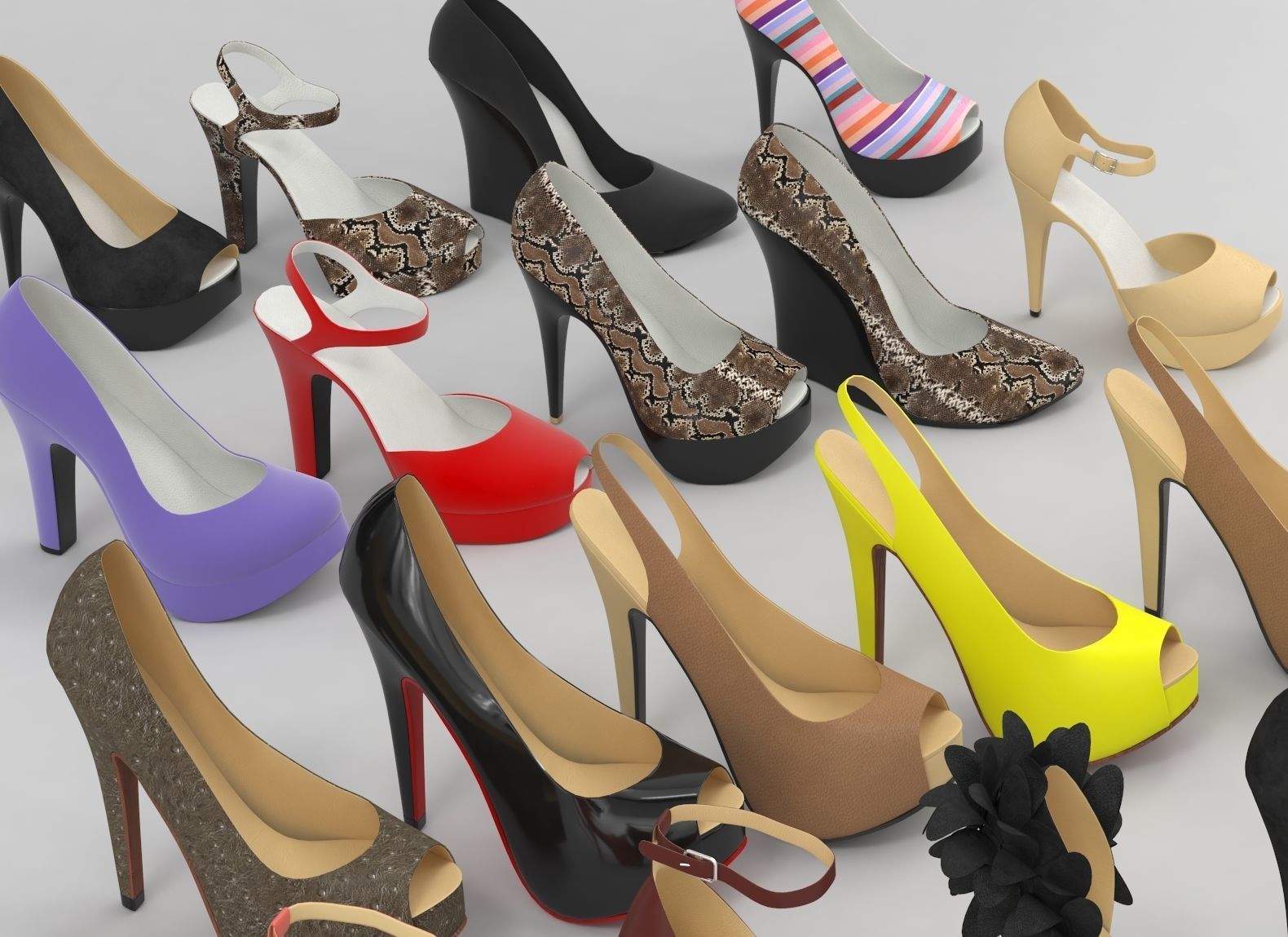 Fashion Women Shoes fashion outfit collection vol1 3D model_4