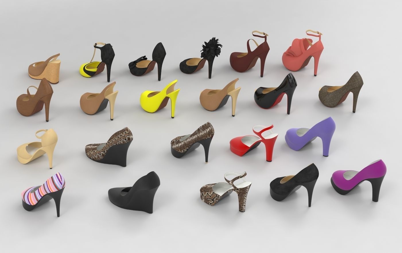 Fashion Women Shoes fashion outfit collection vol1 3D model_2