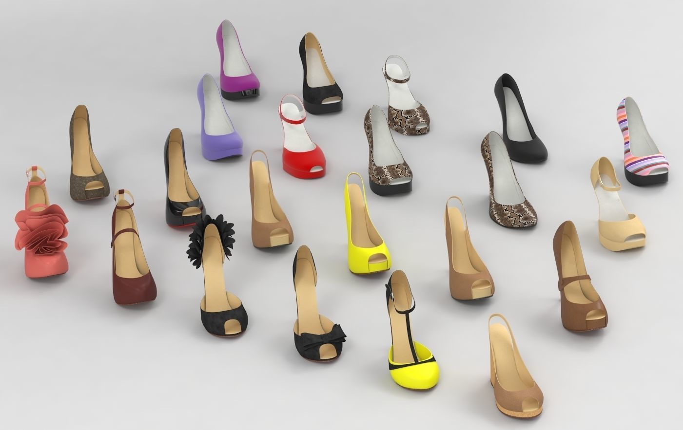 Fashion Women Shoes fashion outfit collection vol1 3D model_1