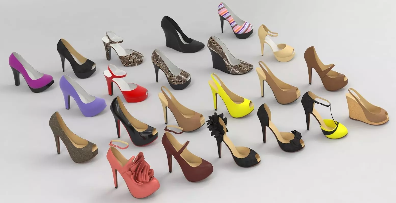 Fashion Women Shoes fashion outfit collection vol1 3D model_0