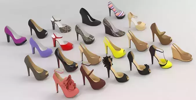 Fashion Women Shoes fashion outfit collection vol1 3D model Fashion Women Shoes fashion outfit collection vol1 3D model