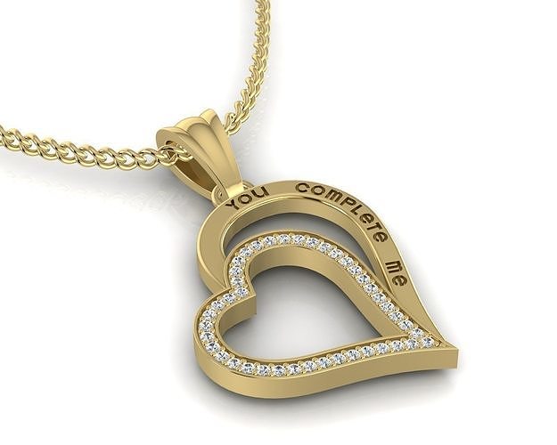 Pendant   YOU COMPLETE ME 3D print model