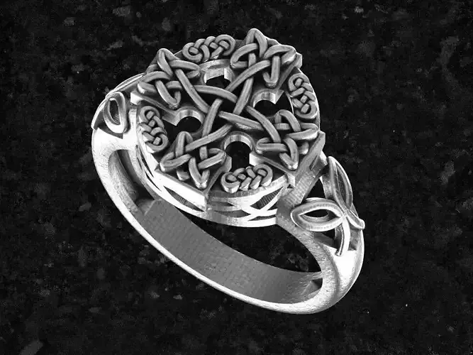 Celtic-ring  with intricate design 3D print model