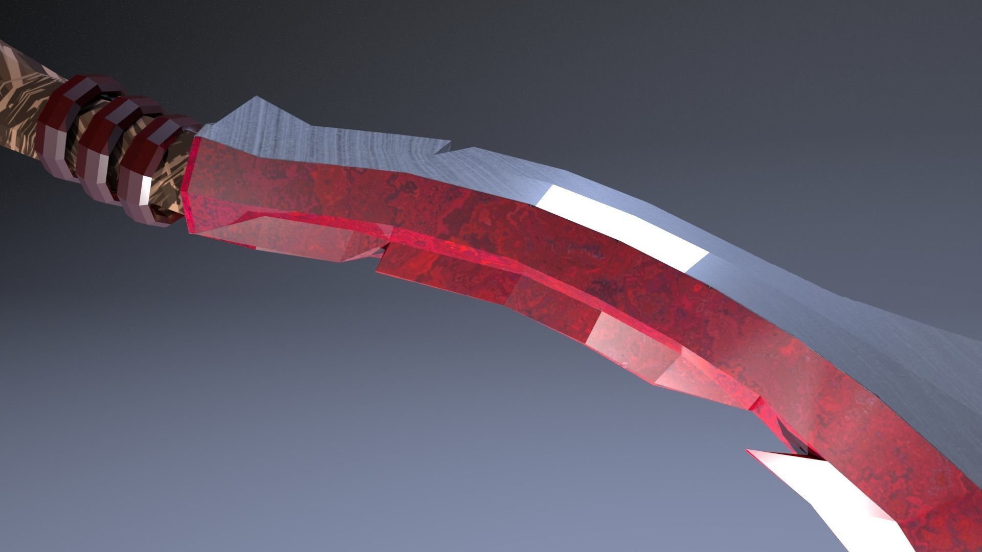 Dagger Stylized Low polygons Free low-poly 3D model_3