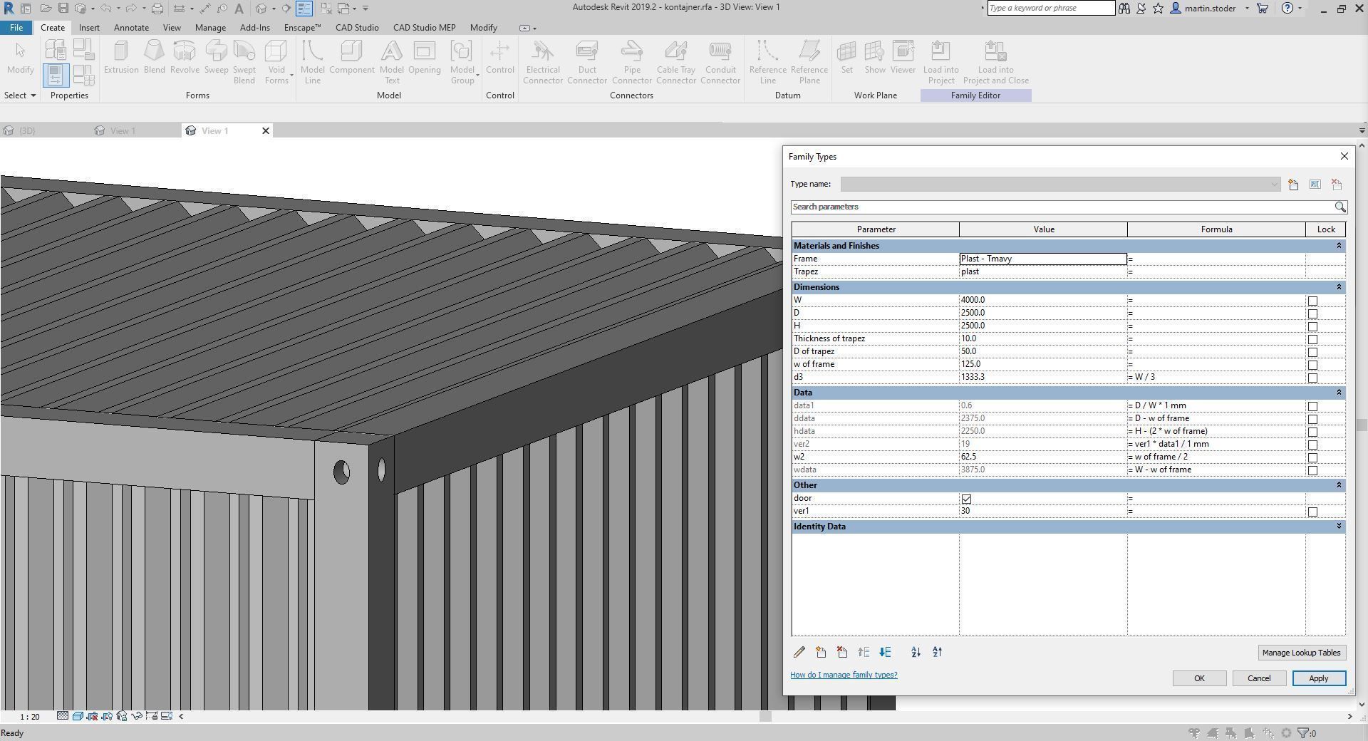 Container - Full parametric Revit Family Low-poly 3D model_13
