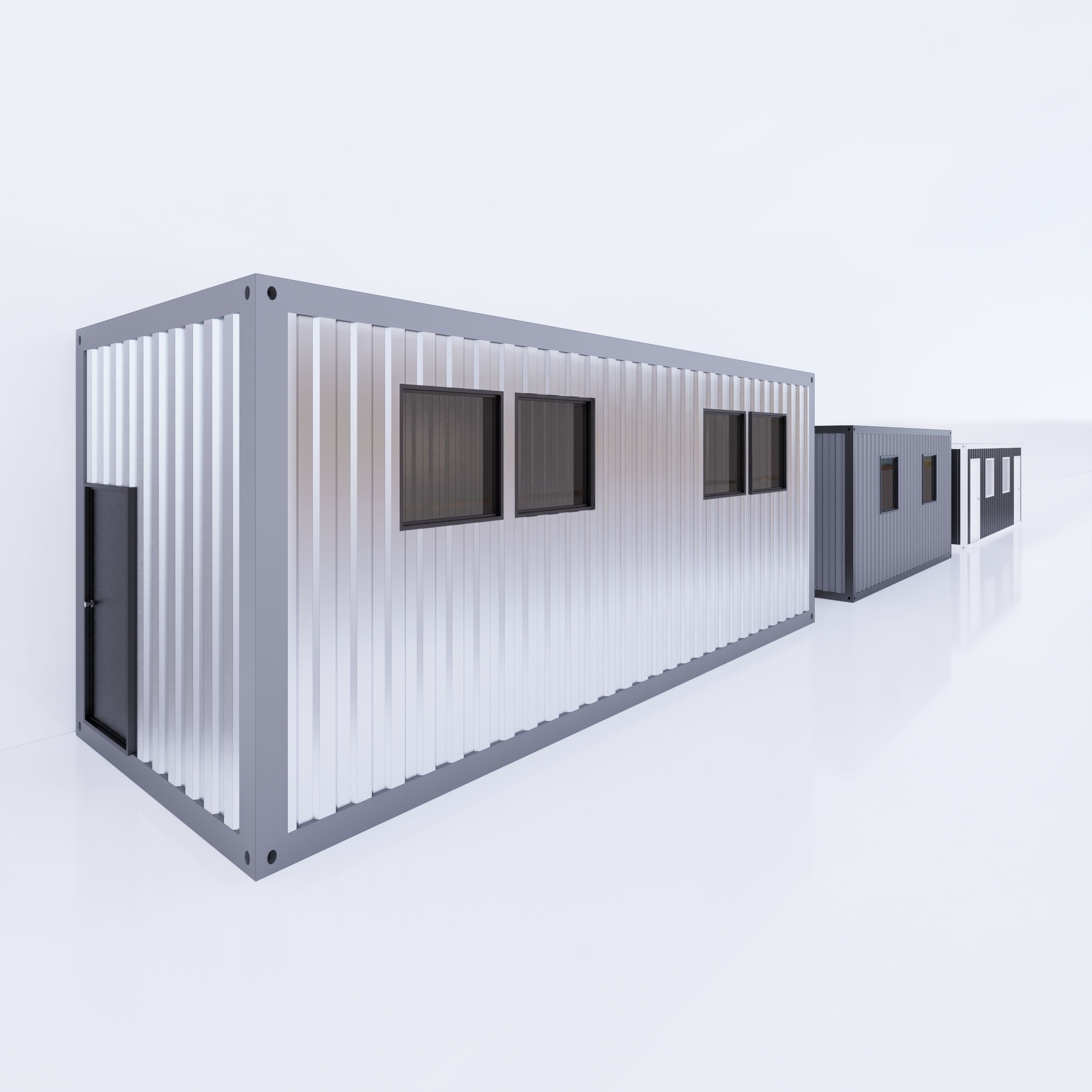Container - Full parametric Revit Family Low-poly 3D model_1