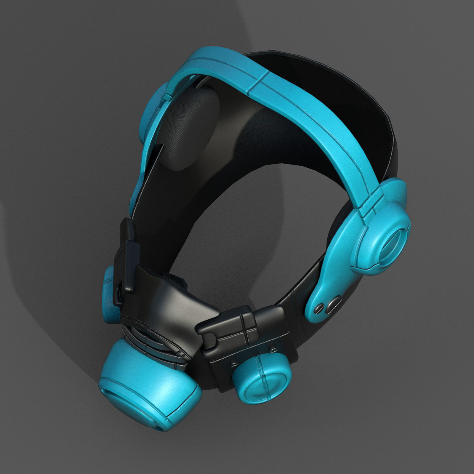 Gas mask helmet 3d model military combat  Low-poly 3D model_9