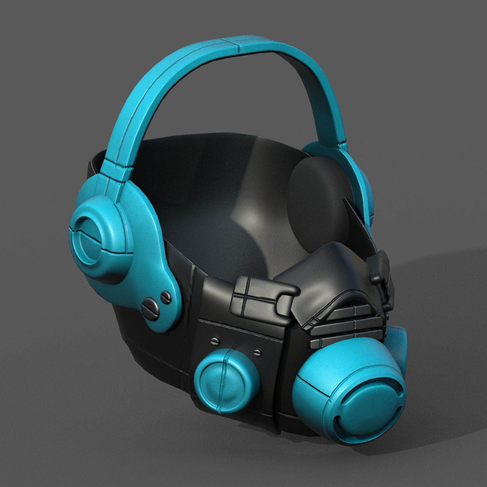 Gas mask helmet 3d model military combat  Low-poly 3D model_5