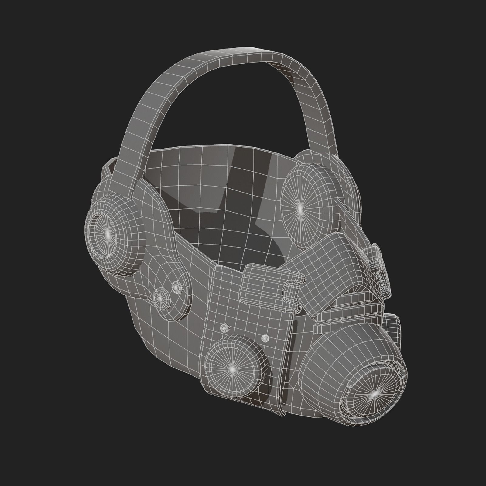 Gas mask helmet 3d model military combat  Low-poly 3D model_11