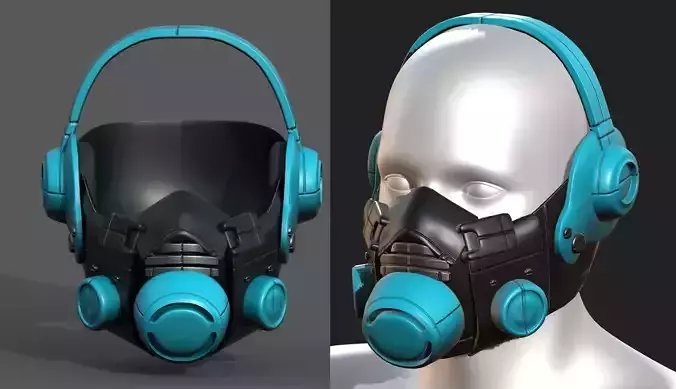 Gas mask helmet 3d model military combat 