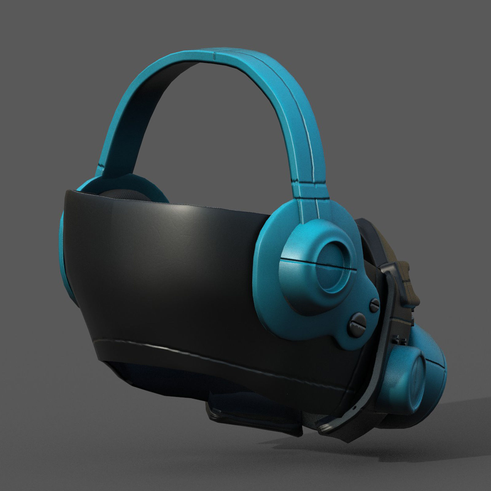 Gas mask helmet 3d model military combat  Low-poly 3D model_10