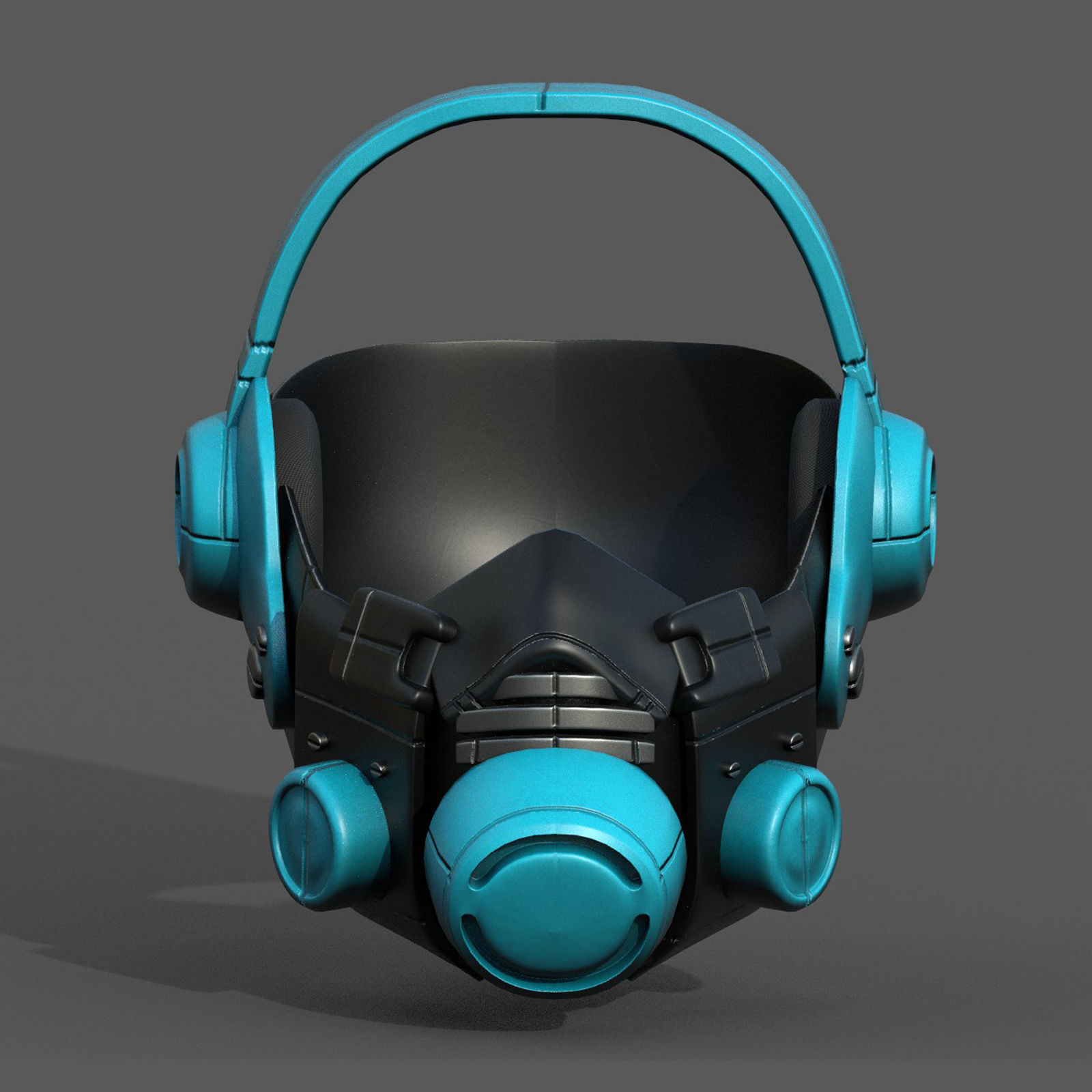 Gas mask helmet 3d model military combat  Low-poly 3D model_4