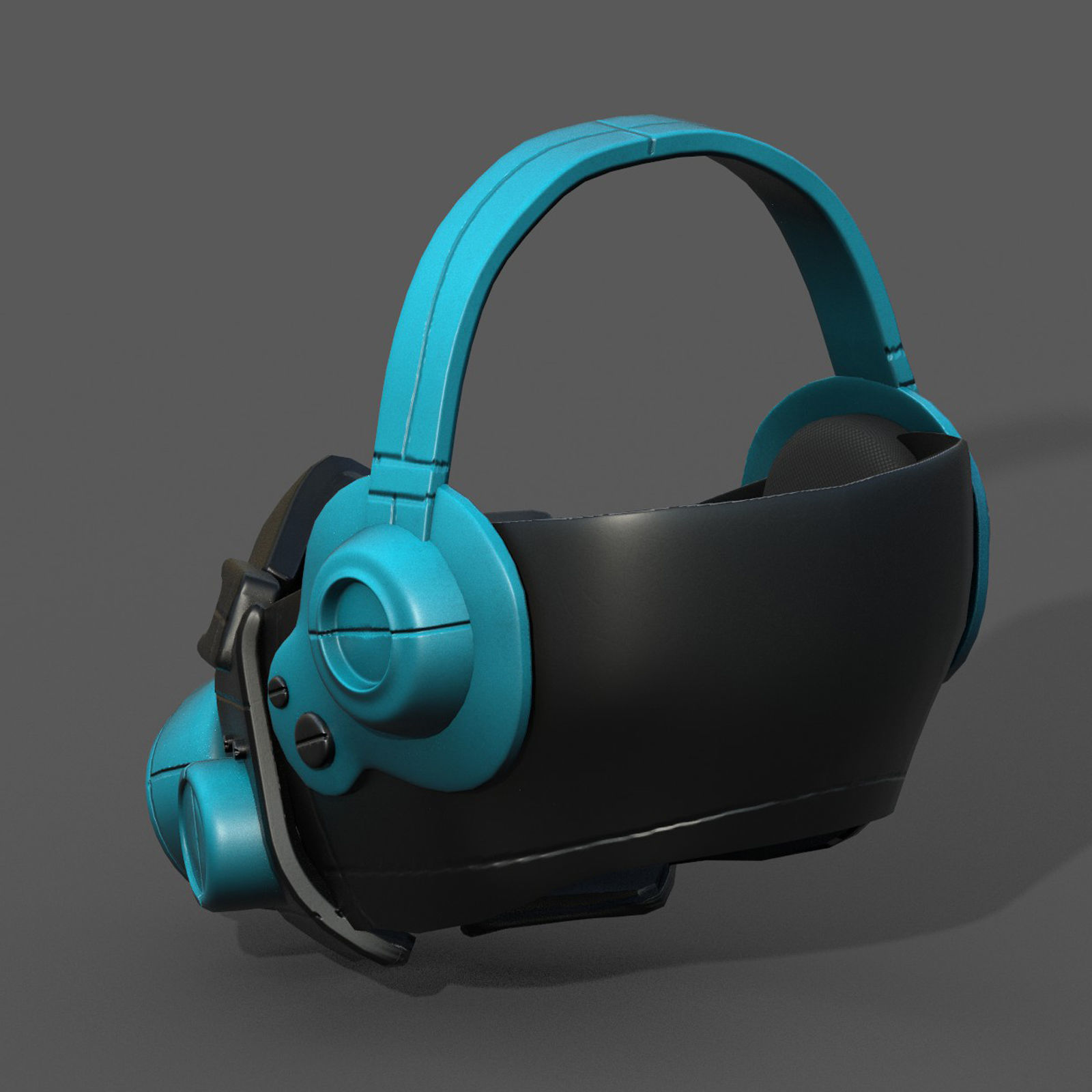 Gas mask helmet 3d model military combat  Low-poly 3D model_6