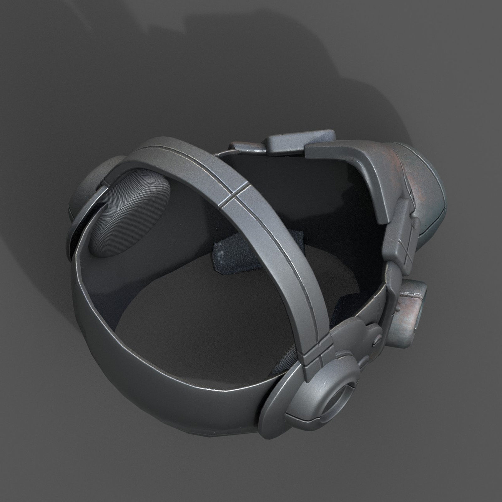 Gas mask helmet respirator plastic scifi military  Low-poly 3D model_7