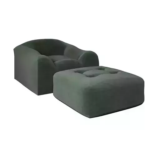 Maxence armchair and ottoman